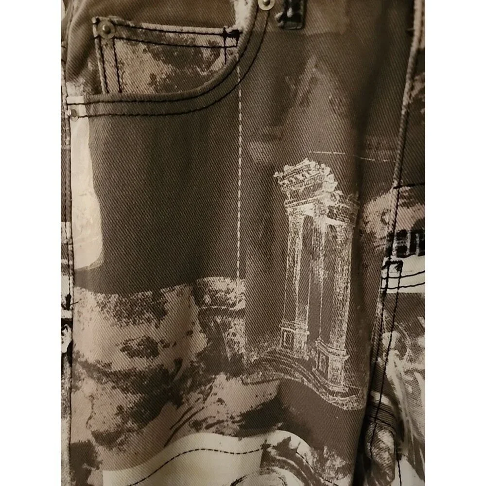 Urban Outfitters BDG Renaissance Print Cowboy Jean Sz 25 HighWaist Straight CR50